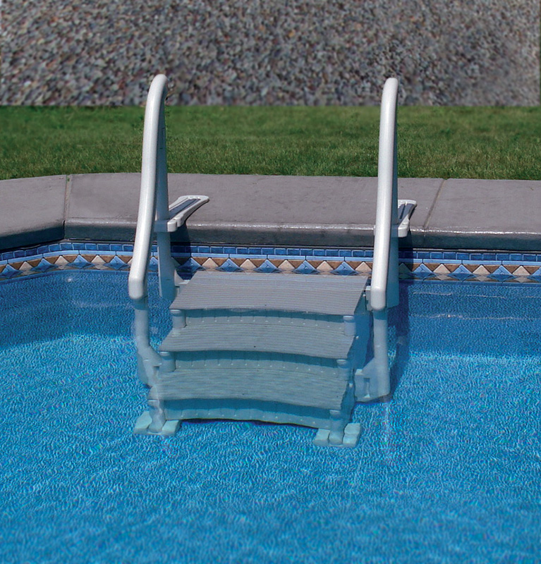 Curve In Ground Inpool Step System, Above Ground Pool Drop In Stairs